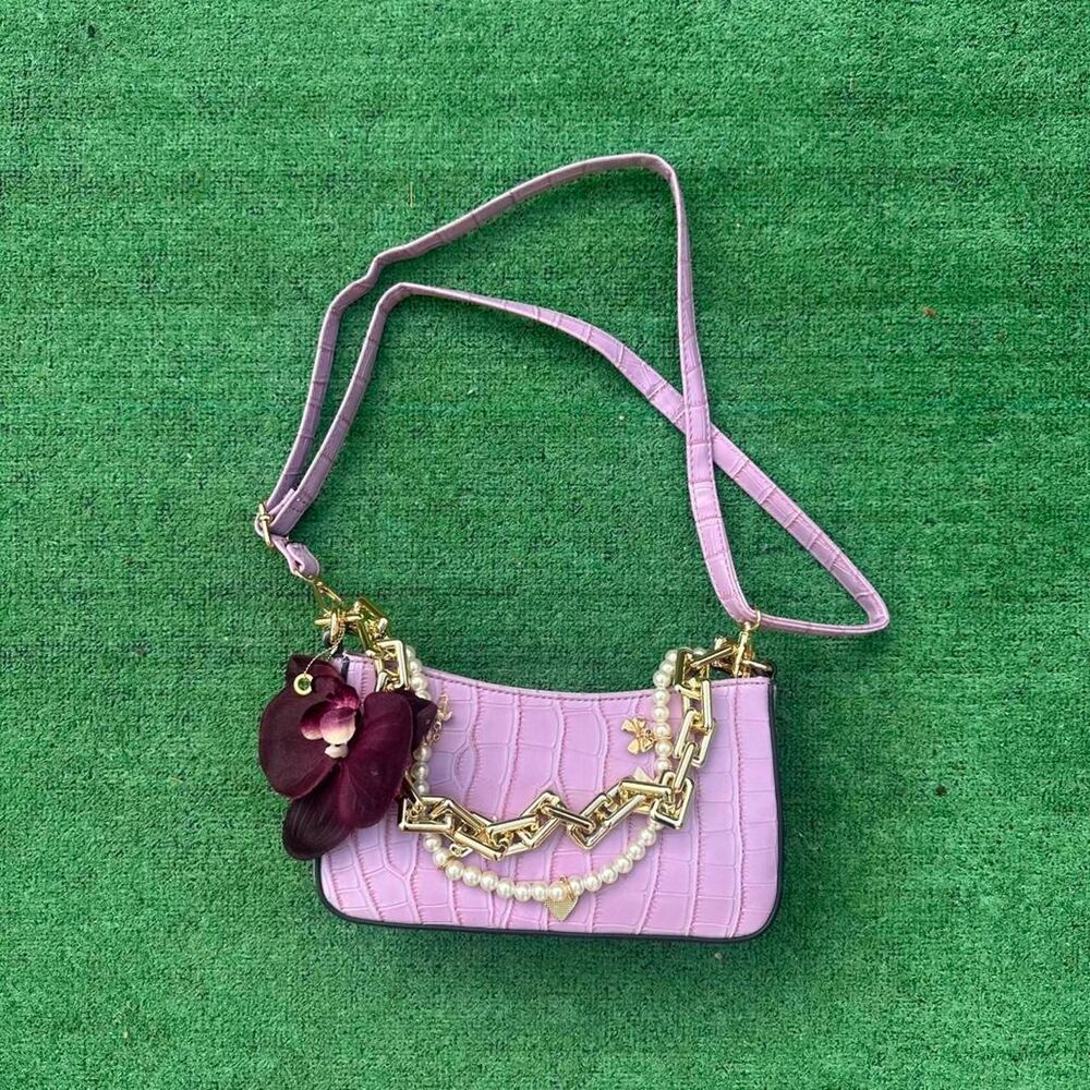 Upcycled Trinket Girl Purple Shoulder Bag
